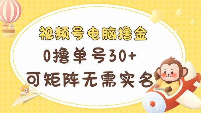 （14220期）视频号电脑撸金 0撸单号30+ 可矩阵 无需实名多号多得-轻金阁