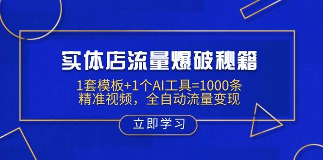 实体店流量爆破秘籍：1套模板+1个AI工具=1000条精准视频，全自动流量变现-轻金阁