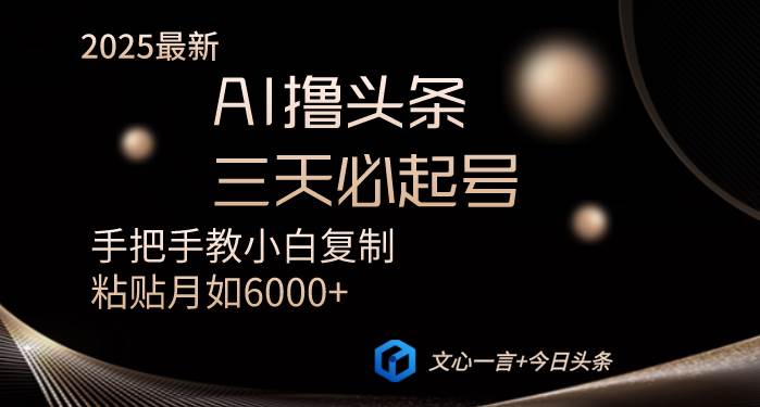 （14102期）AI撸头条三天必起号手把手教小白复制粘贴月入6000+教程-轻金阁