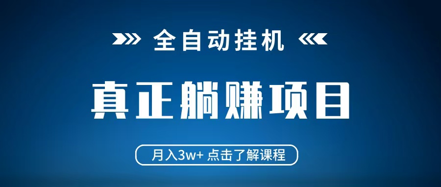 全自动挂机项目 月入3w+ 真正躺平项目 不吃电脑配置 当天见收益-轻金阁