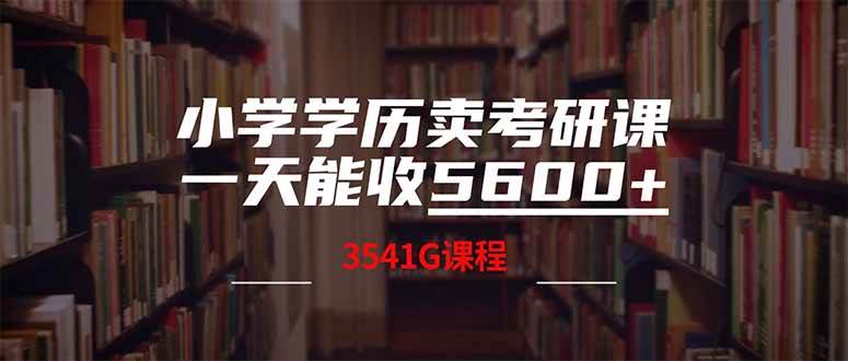 （14561期）小学学历卖考研课程，一天收5600（附3580G考研合集）-轻金阁