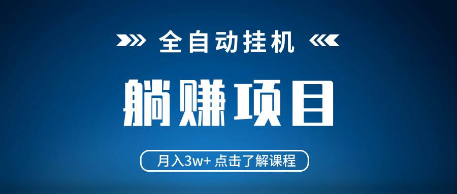 （14551期）全自动挂机项目 月入3w+ 真正躺平项目 不吃电脑配置 当天见收益-轻金阁