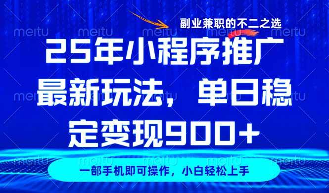 （14550期）25年小程序推广最新玩法，稳定日入900+，副业兼职的不二之选-轻金阁
