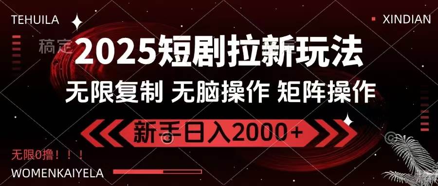 （14429期）2025短剧拉新玩法，无需注册登录，无限0撸，无脑批量操作日入2000+-轻金阁