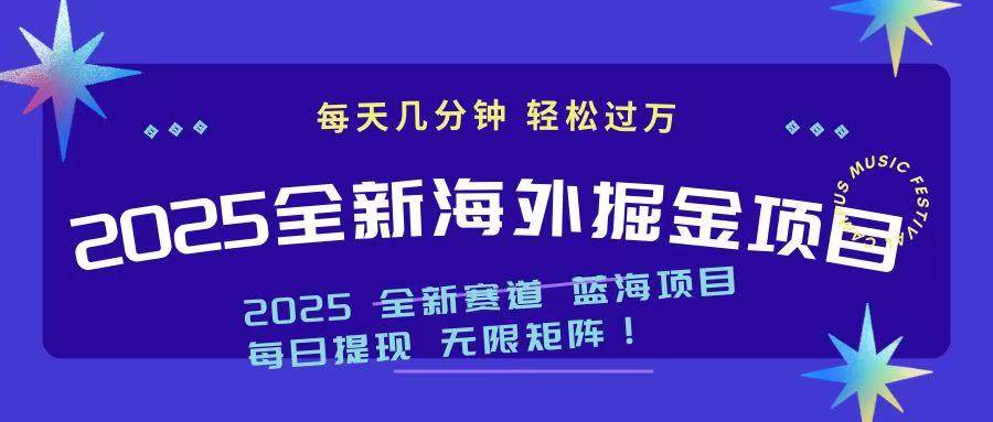 （14425期）2025最新海外掘金项目 一台电脑轻松日入500+-轻金阁