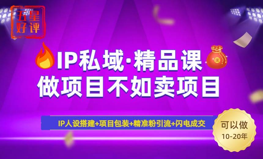 （14406期）2025年“IP私域·密训精品课”，日赚3000+小白避坑年赚百万，暴力引流…-轻金阁