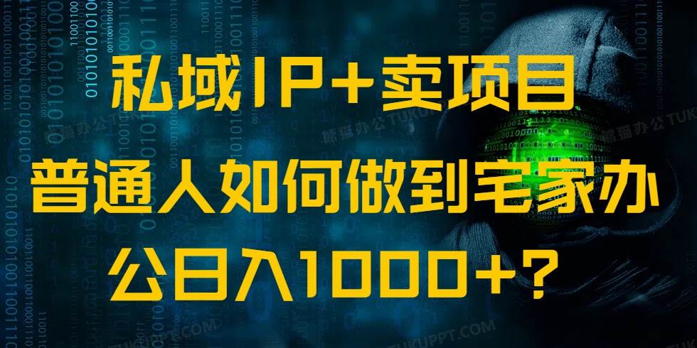 （14400期）私域IP+卖项目，普通人如何做到宅家办公实现日入1000+-轻金阁