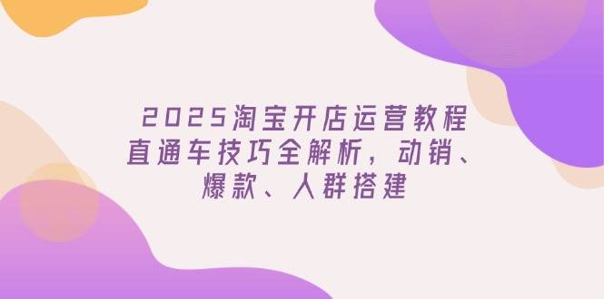 （14389期）2025淘宝开店运营教程更新，直通车技巧全解析，动销、爆款、人群搭建-轻金阁