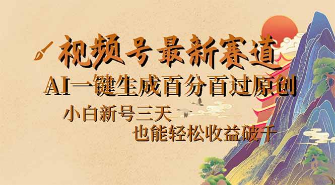 （14363期）视频号最新爆火赛道，AI一键生成百分百过原创，小白新号三天，也能轻松…-轻金阁