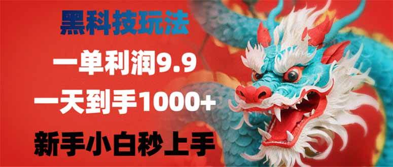 （14335期）黑科技玩法，一单利润9.9,一天到手1000+，新手小白秒上手-轻金阁