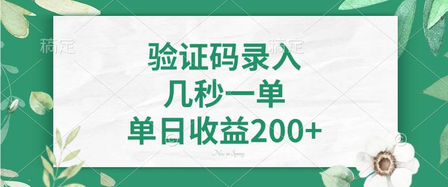 （14221期）验证码录入，几秒一单，单日收益200+-轻金阁