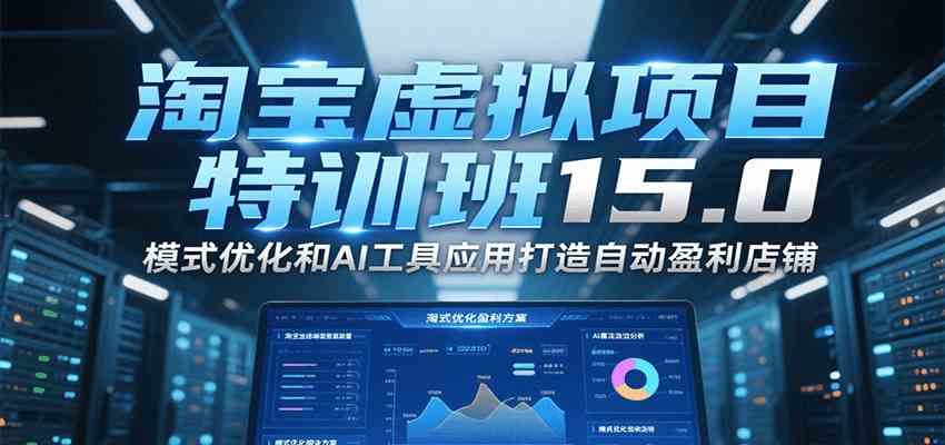 淘宝虚拟项目特训班15.0，模式优化和AI工具应用打造自动盈利店铺-轻金阁