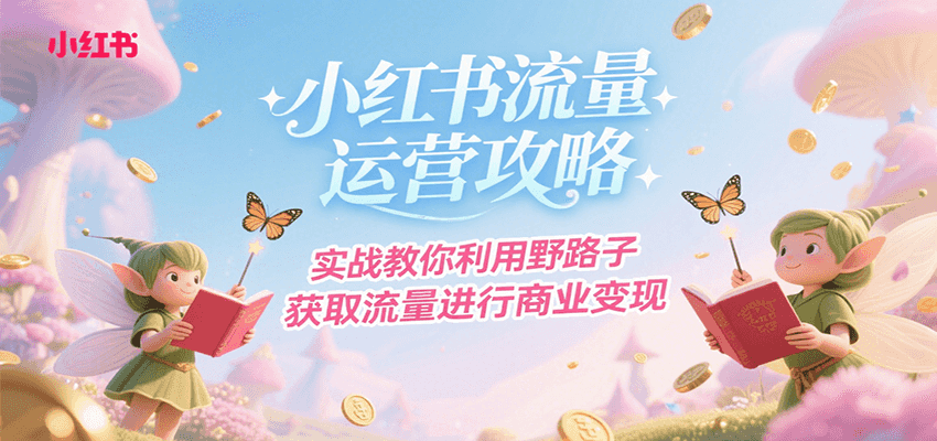 小红书流量运营攻略，实战教你利用野路子获取流量进行商业变现-轻金阁