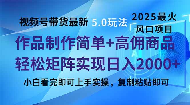 （14191期）视频号带货最新5.0玩法，作品制作简单，当天起号，复制粘贴，轻松矩阵…-轻金阁