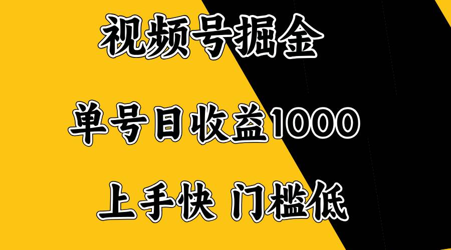 （14183期）视频号掘金，单号日收益1000+，门槛低，容易上手。-轻金阁