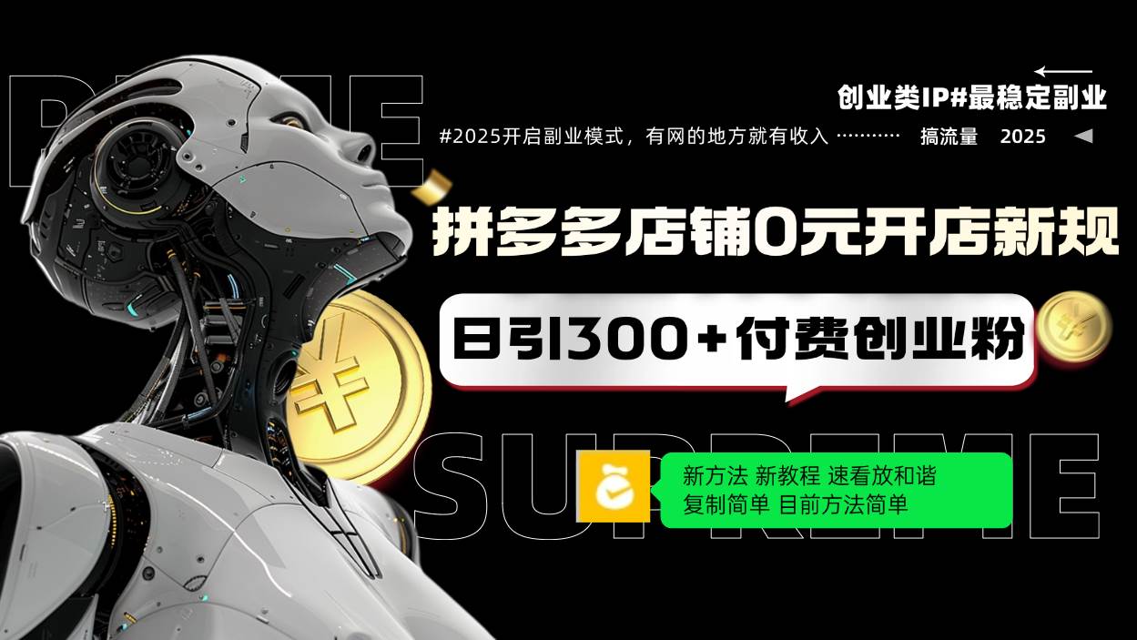 （14092期）拼多多店铺0元开店新规，日引300+付费创业粉，目前方法简单复制粘贴可矩阵-轻金阁