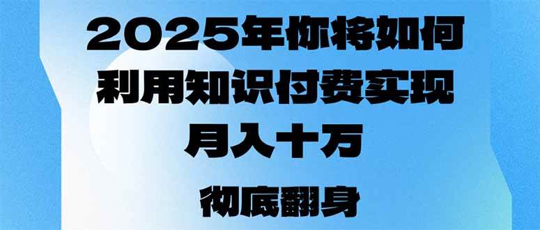 （14061期）2025年，你将如何利用知识付费实现月入十万，甚至年入百万？-轻金阁