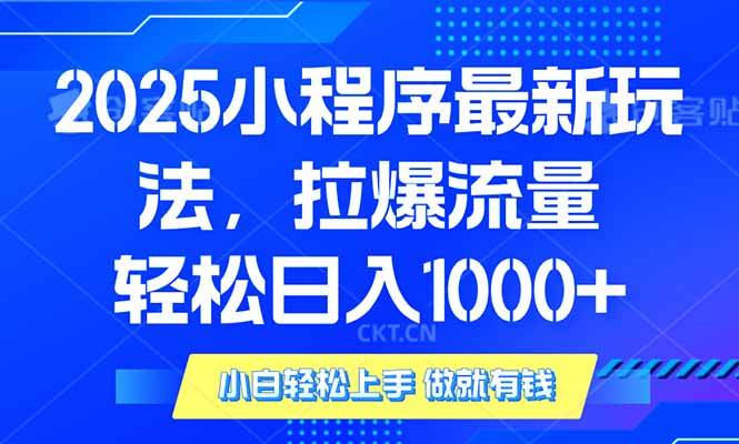（14028期）2025年小程序最新玩法，流量直接拉爆，单日稳定变现1000+-轻金阁