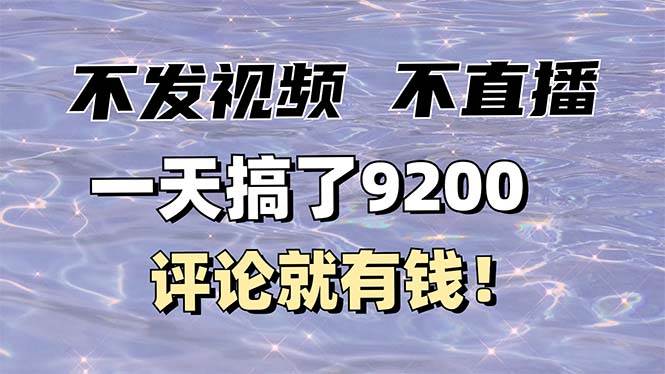 （14018期）不发作品不直播，评论就有钱，一条最高10块，一天搞了9200-轻金阁
