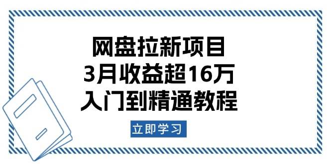 （13994期）网盘拉新项目：3月收益超16万，入门到精通教程-轻金阁