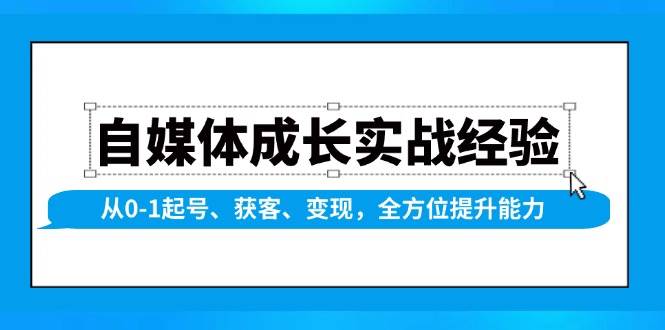 （13963期）自媒体成长实战经验，从0-1起号、获客、变现，全方位提升能力-轻金阁