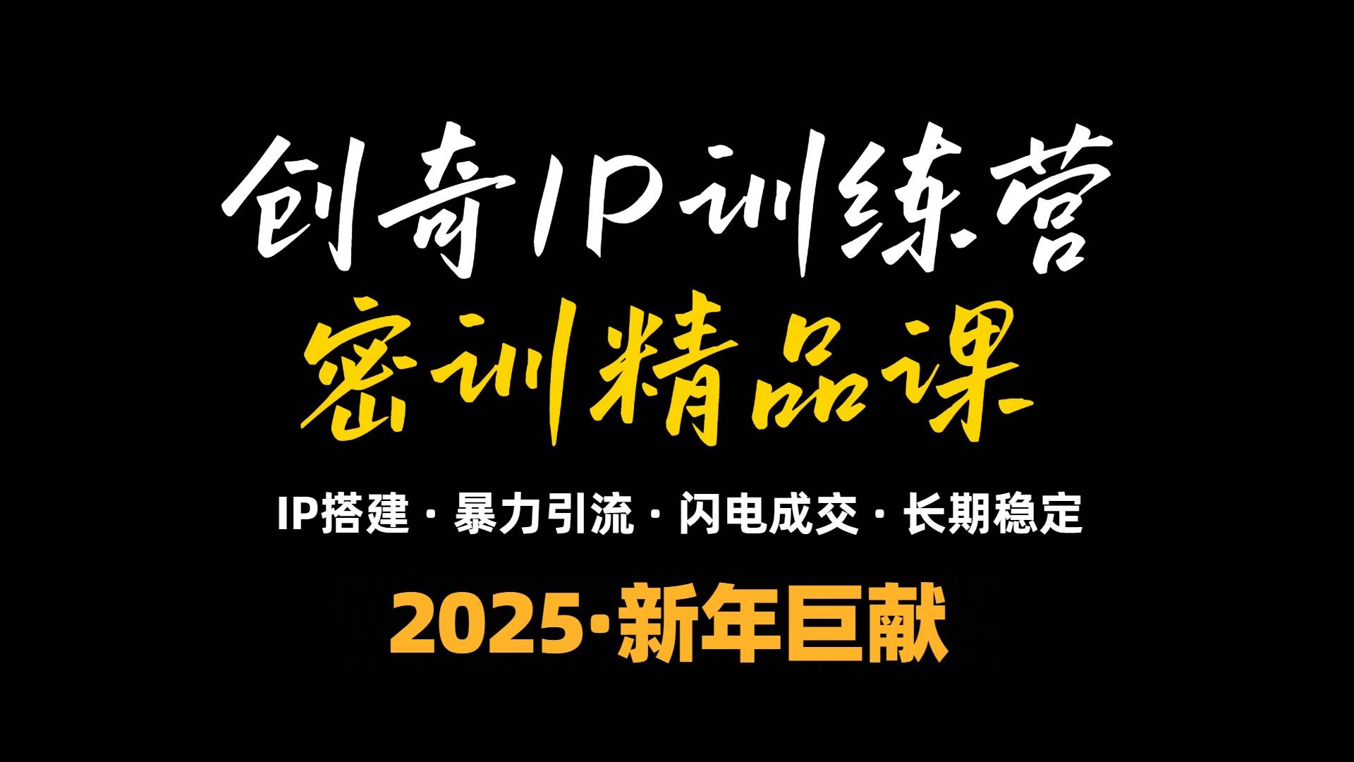 （13898期）2025年“知识付费IP训练营”小白避坑年赚百万，暴力引流，闪电成交-轻金阁