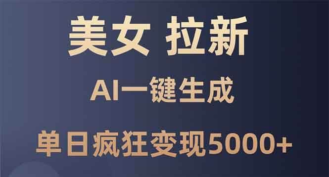 （13866期）美女暴力拉新，通过AI一键生成，单日疯狂变现5000+，纯小白一学就会！-轻金阁