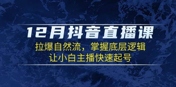（13807期）12月抖音直播课：拉爆自然流，掌握底层逻辑，让小白主播快速起号-轻金阁