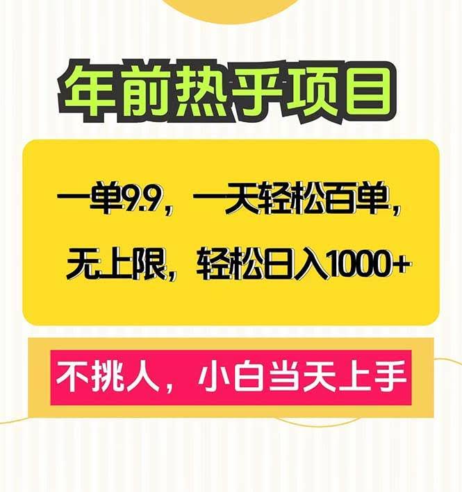 （13795期）一单9.9，一天百单无上限，不挑人，小白当天上手，轻松日入1000+-轻金阁