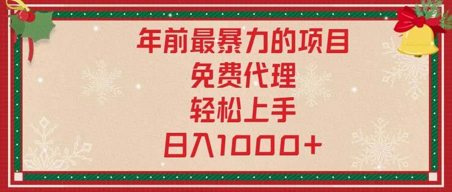 （13773期）年前最暴力的项目，免费代理，轻松上手，日入1000+-轻金阁