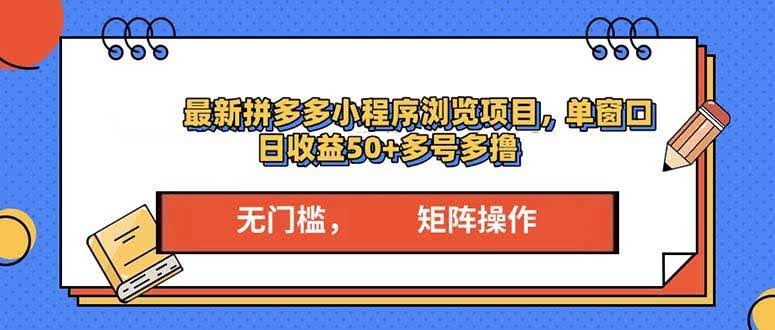 （13760期）最新拼多多小程序变现项目，单窗口日收益50+多号操作-轻金阁