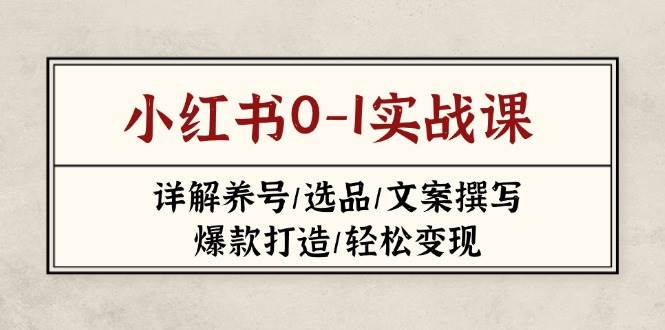 小红书0-1实战课(2023-2025)，详解养号/选品/文案撰写/爆款打造/轻松变现-轻金阁