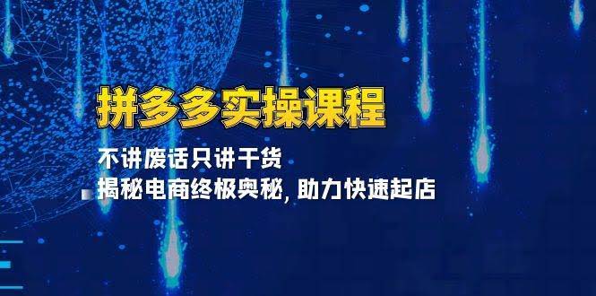 （13577期）拼多多实操课程：不讲废话只讲干货, 揭秘电商终极奥秘,助力快速起店-轻金阁