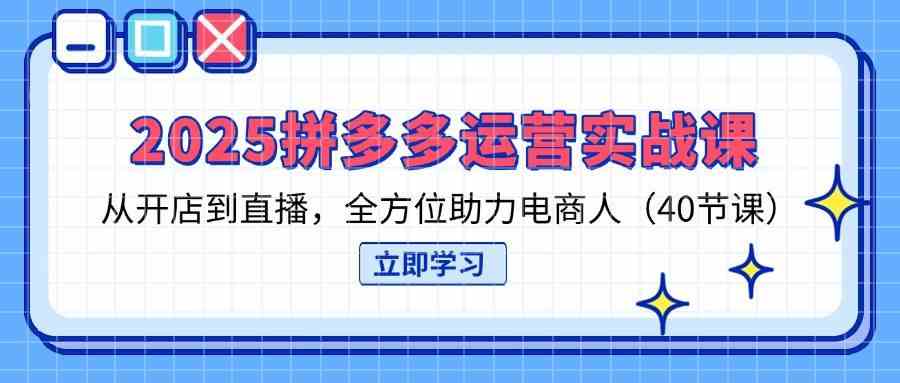 2025拼多多运营实战课，从开店到直播，全方位助力电商人（40节课）-轻金阁