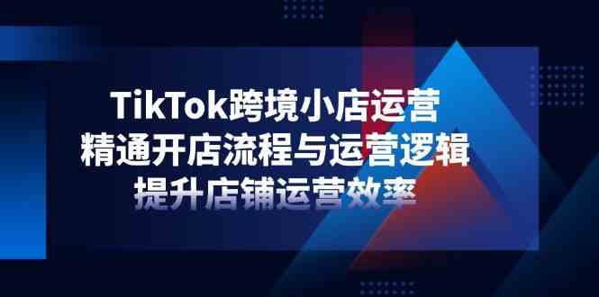 TikTok跨境小店运营，精通开店流程与运营逻辑，提升店铺运营效率-轻金阁