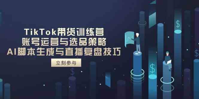 TikTok带货训练营，账号运营与选品策略，AI脚本生成与直播复盘技巧-轻金阁