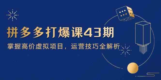 拼多多打爆课第 43 期，掌握高价虚拟项目，运营技巧全解析（15节）-轻金阁