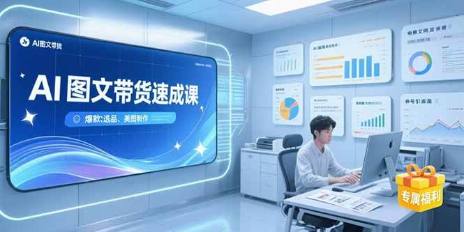 （15416期）AI图文带货速成课，养号引流秘籍，爆款选品策略，美图制作全流程-轻金阁