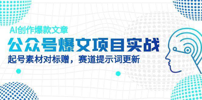 公众号爆文项目实战，AI创作爆款文章，起号素材对标赠（附赛道AI提示词）-轻金阁