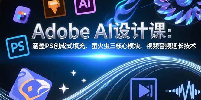 （15469期）Adobe AI设计课：涵盖PS创成式填充，萤火虫三核心模块，视频音频延长技术-轻金阁