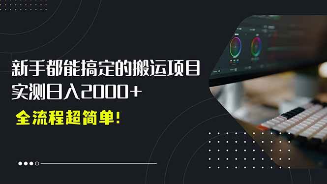 （15457期）平台主动扶持的新风口，0基础轻松起号，搬运剪辑日入2000+！-轻金阁