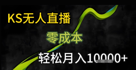 KS无人直播25年最新玩法，只需一部手机，轻松月入1W+【揭秘】-轻金阁