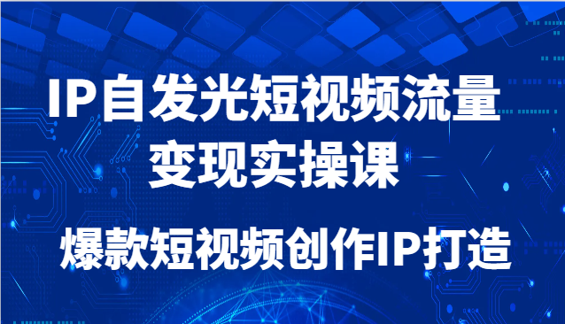 IP自发光短视频流量变现实操课，爆款短视频创作IP打造-轻金阁
