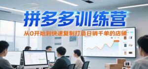 拼多多训练营，从0开始到快速复制打造日销千单的店铺（更新7月）-轻金阁