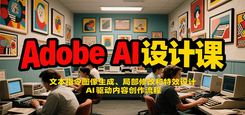 Adobe AI设计课：文本指令图像生成、局部修改和特效设计，AI驱动内容创作流程-轻金阁