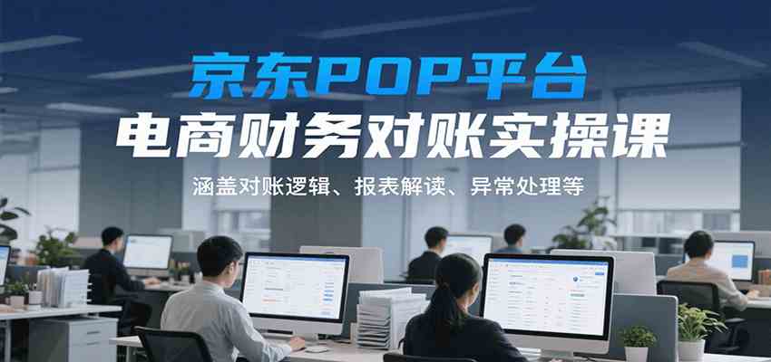 京东POP平台电商财务对账实操课，涵盖对账逻辑、报表解读、异常处理等-轻金阁