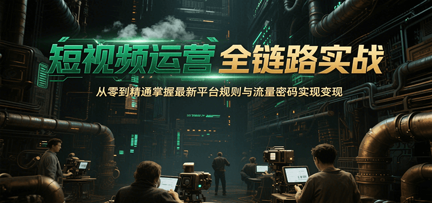 短视频运营全链路实战，从零到精通掌握最新平台规则与流量密码实现变现-轻金阁