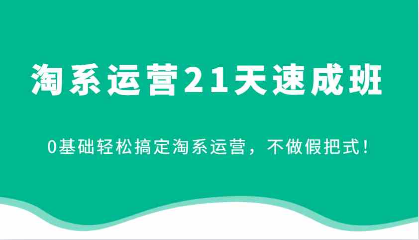 淘系运营21天速成班，0基础轻松搞定淘系运营，不做假把式！（更新）-轻金阁