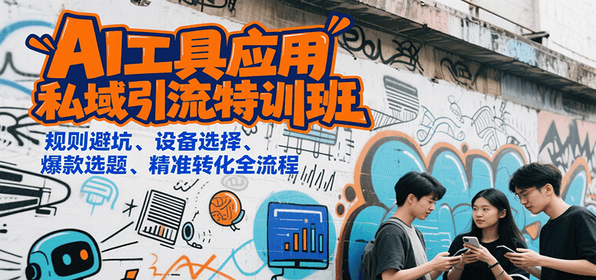 AI工具应用私域引流特训班，规则避坑、设备选择、爆款选题、精准转化全流程-轻金阁