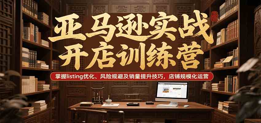 亚马逊实战开店训练营，掌握listing优化、风险规避及销量提升技巧，店铺规模化运营-轻金阁